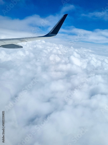 Sky and clouds from the aircraft while maneuvering