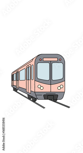 Modern Passenger Subway Train Transporting People Through Urban Environments Public Transportation System on Tracks Traveling Across Cities