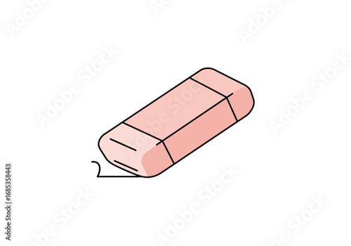 A pink rubber eraser cleaning pencil marks from paper a common stationery item for correcting mistakes