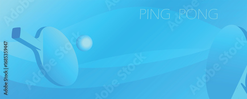 Two rackets table tennis, abstract blue background, perfect for ping pong championship poster, training, competition banner. Small tennis, sport club decor, fitness, vector illustration