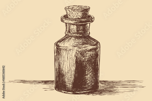 Halloween poison bottle drawing. You can use this vector illustration in any size you like in your advertising, logos, and other works.