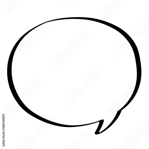 手描きのかわいい吹き出し。落書きのようなラフなベクターのスピーチバブル。