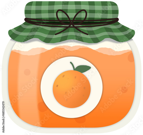 Illustration of an isolated jar of orange jam
