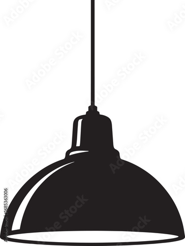 Pendant Lamp Silhouette Vector Illustration on Transparent Background Design