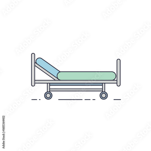 Medical bed illustration perfect for healthcare, hospitals, clinics, and patient care, ideal for design projects