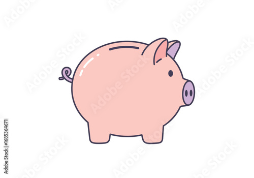 Adorable piggy bank illustration representing savings and financial security for personal or business goals