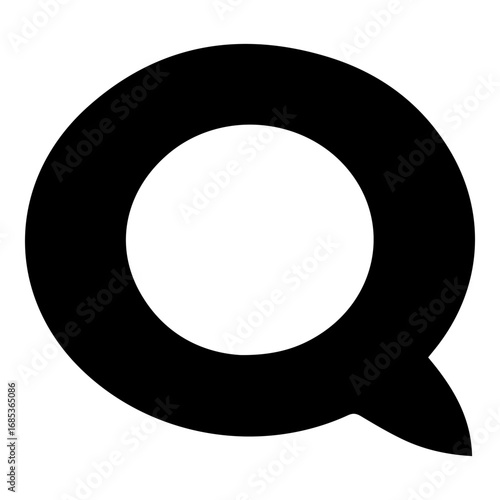 A black and white logo with a circle and a Q. The logo is simple and minimalistic, with a focus on the letter Q. The circle surrounding the Q adds a sense of unity and completeness to the design
