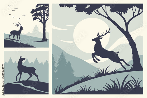 Elegant Deer Silhouette Collection
