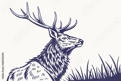 Majestic Deer Head Silhouette Vector
