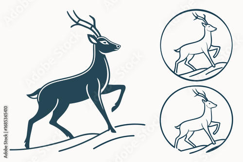 Minimalist Deer Shape Icons
