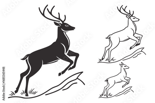 Minimalist Deer Shape Icons
