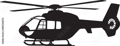Helicopter Icon Vector Illustration Aircraft Transportation Flight Rescue Emergency Service