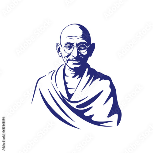 Obraz na plátne Mahatma Gandhi, abstract art, vector illustration, symbol,