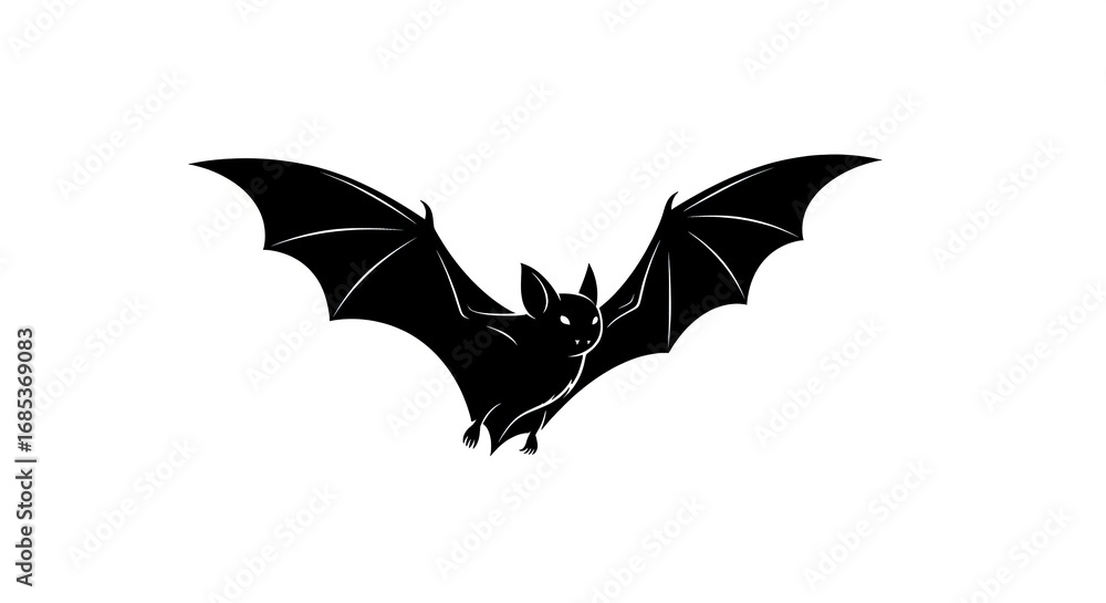 Fototapeta premium Bat silhouette isolated on white background