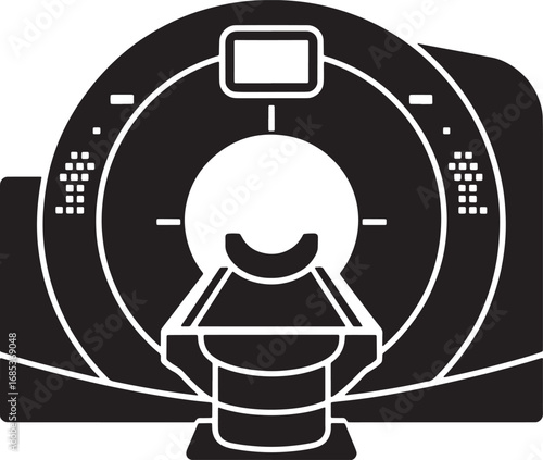 CT Scan Machine Silhouette Medical Imaging Diagnostic Equipment Radiology Technology