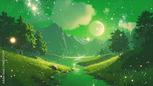 Green fantasy landscape