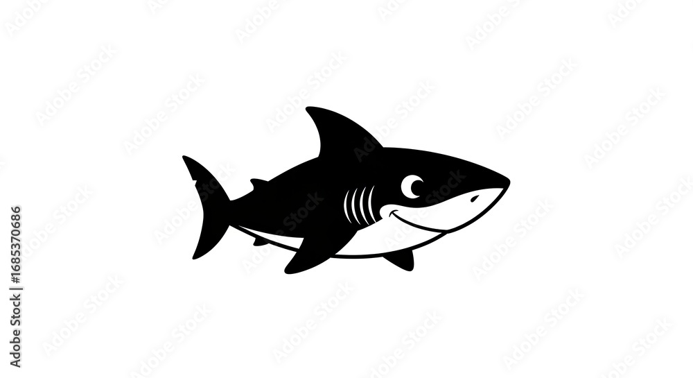 Fototapeta premium Friendly cartoon shark illustration
