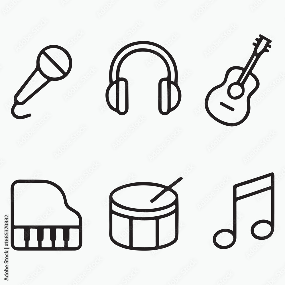 Obraz premium music icons set