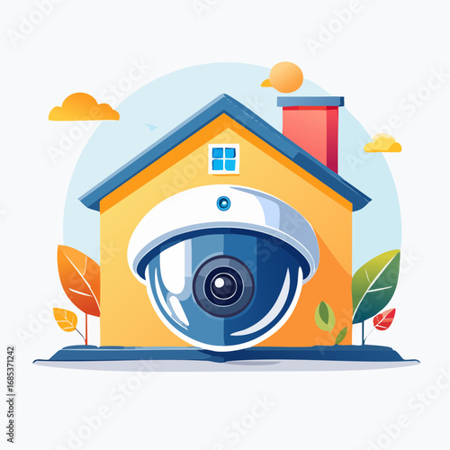 Home Security Camera Illustration
