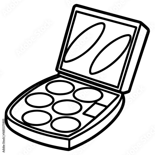 Makeup Mixing Palette line art vector