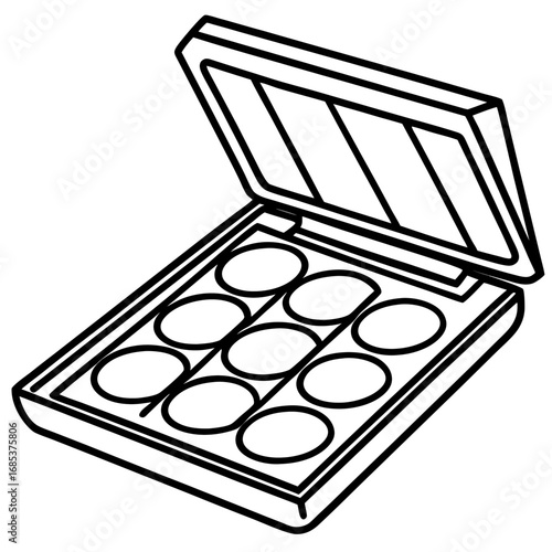 Makeup Mixing Palette line art vector