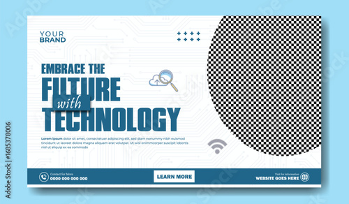 Man embracing the future with technology and digital innovation in a modern abstract background