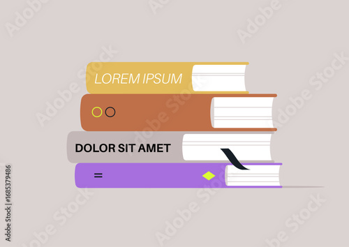 A colorful stack of four books rests snugly against a smooth pastel backdrop, each volume offering a distinct design and inviting curiosity about the insights contained within their pages.