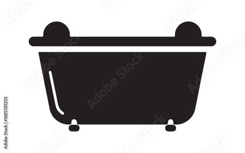 Minimalist Bathtub Icon in Black and White for Modern Bathroom Design Aesthetics and Home Decor Inspiration and Relaxation