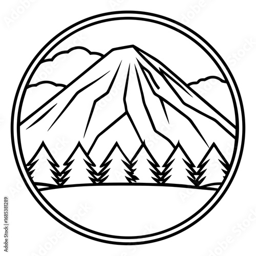 Kilimanjaro line art vector