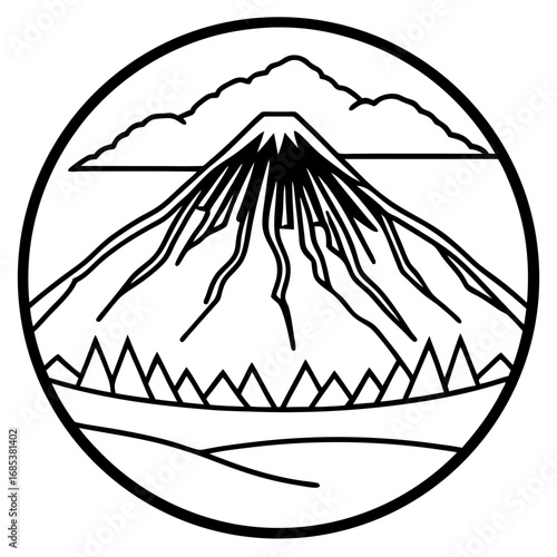 Kilimanjaro line art vector