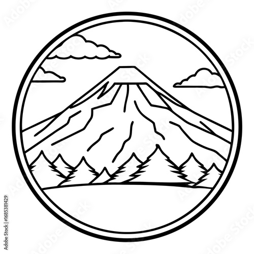 Kilimanjaro line art vector