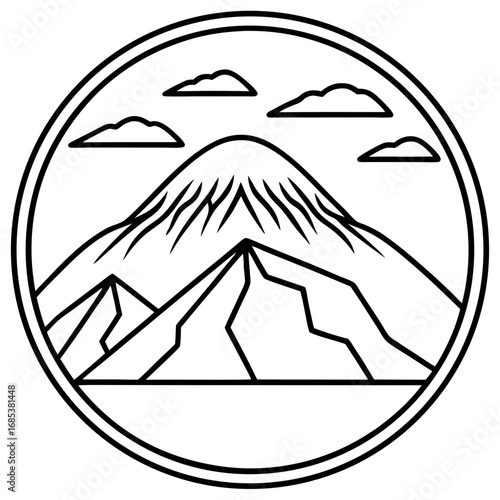 Kilimanjaro line art vector
