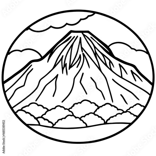 Kilimanjaro line art vector