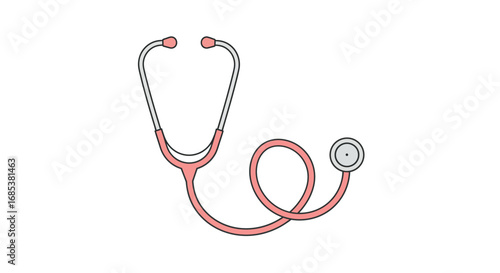 Medical stethoscope illustration conveys healthcare, wellness, and patient care for doctors and nurses