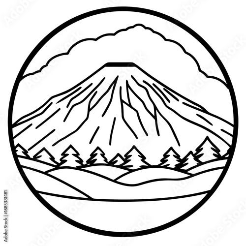 Kilimanjaro line art vector