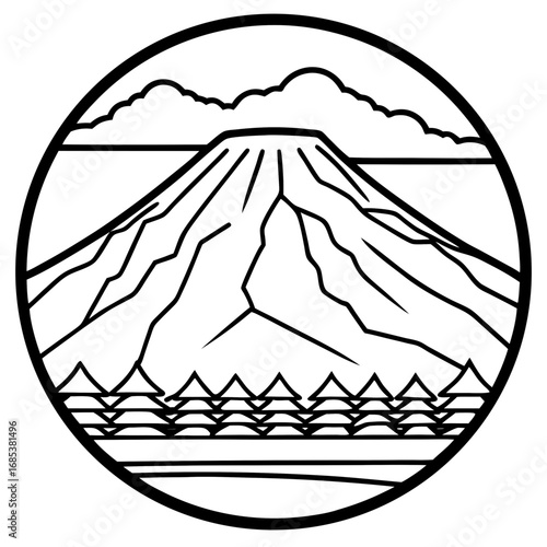 Kilimanjaro line art vector