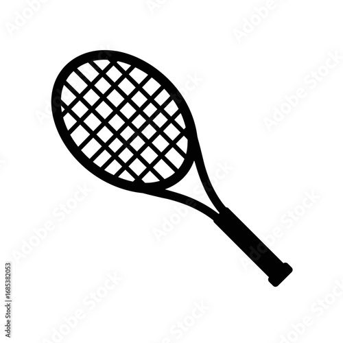Tennis Racket Icon Simple Design for Sports and Fitness