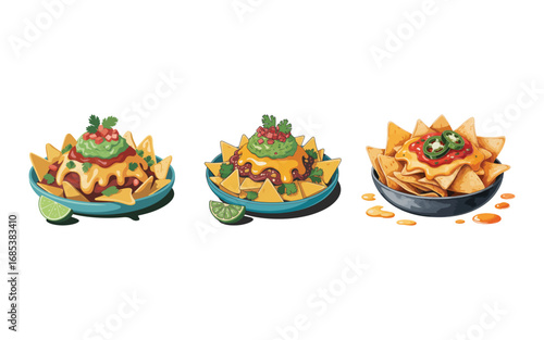 A vibrant plate of nachos with fresh toppings, ready to be enjoyed in a cozy setting.