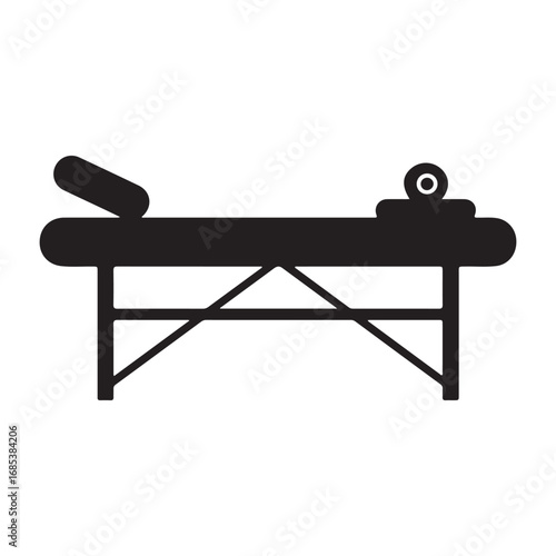 Modern Massage Table Silhouette for Spa Wellness and Relaxation Treatments Equipment for Physical Therapy
