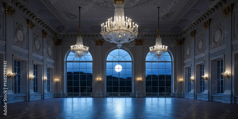 Obraz premium luxury chandelier room, crystal chandelier hall, elegant interior photo, luxury lighting stock, chandelier interior design, luxurious event hall, chandelier palace photo, chandelier in luxury room, gr