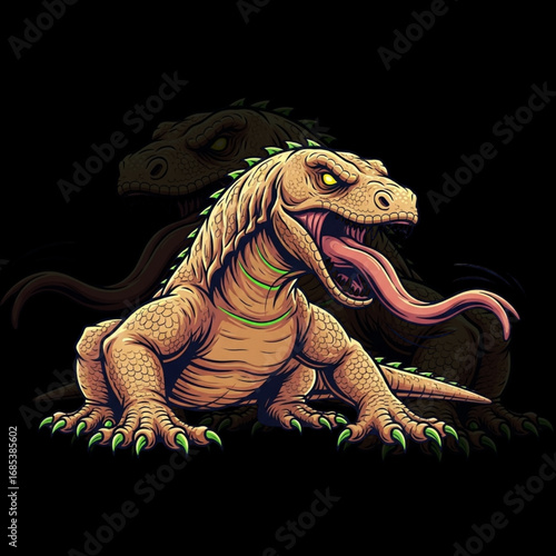 Aggressive Lizard Mascot Logo Vector for Sports Teams, Gaming, and Branding
