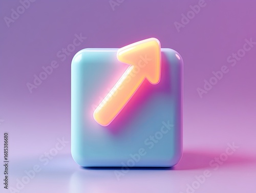 Vibrant 3D Icon Representing Startup Growth and Upward Trajectory Success