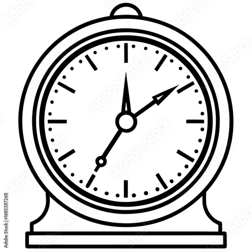 Vintage Metal Clock line art vector