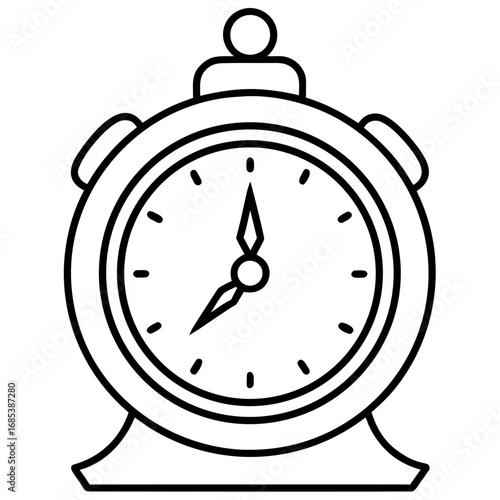 Vintage Metal Clock line art vector