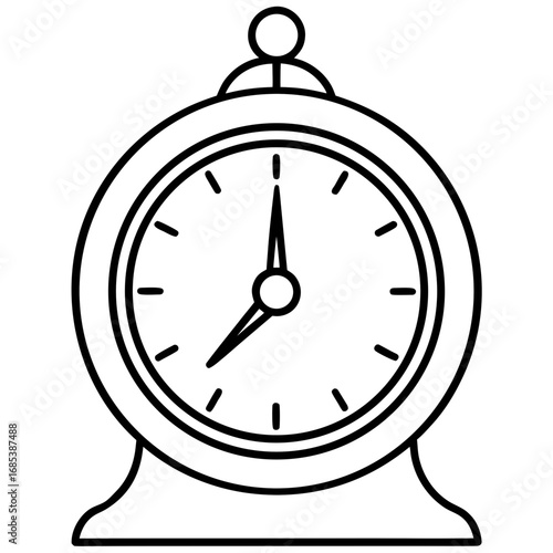 Vintage Metal Clock line art vector