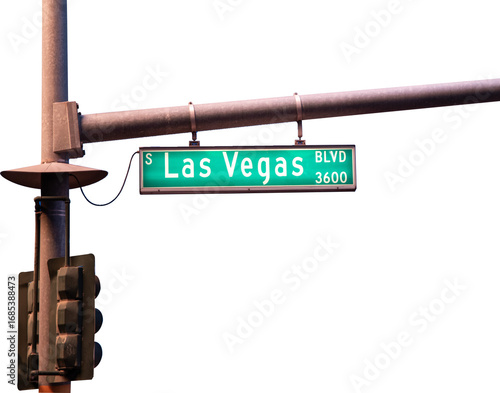Photography Street Sign showing Las Vegas city with transparent PNG
