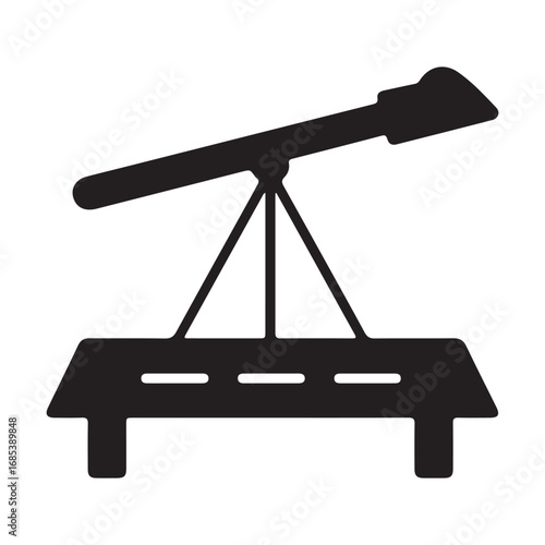 Silhouette of Telescope on Pier for Astronomical Observation and Exploration of Space and Stars