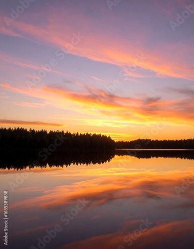 Wallpaper Mural Serene sunset over a lake Torontodigital.ca