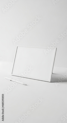 Minimalist White Dry erase Board with Matching Pen on a Clean Surface