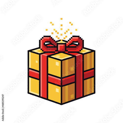 Gift Box for Rewards or Gacha in Games and Online Applications, Vector Illustration